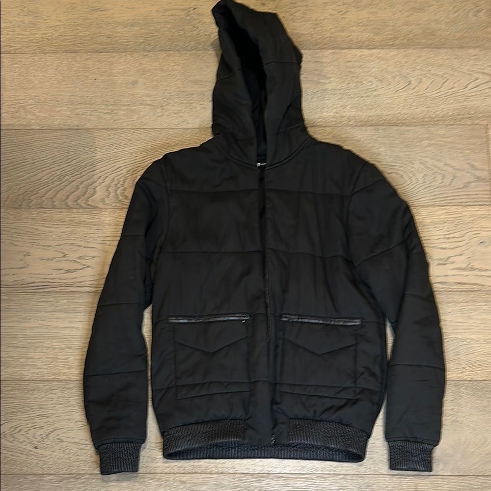 Alexander Wang Black Hooded Puffer Jacket